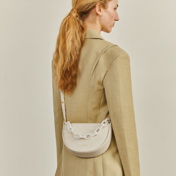 Semi-circle Saddle Leather Crossbody Purse - Picture 6 of 6